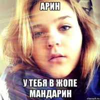 арин у тебя в жопе мандарин
