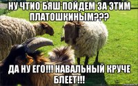 ну чтио бяш пойдем за этим платошкиным??? да ну его!!! навальный круче блеет!!!