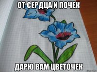 от сердца и почек дарю вам цветочек