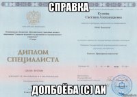 справка долбоёба (с) аи