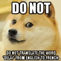 do not do not translate the word 'delay' from english to french