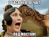 2 часа не отвечает под мостом!