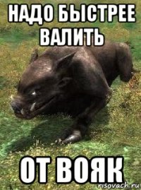 надо быстрее валить от вояк