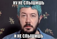 ну не слышишь и не слышишь