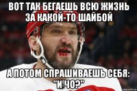 вот так бегаешь всю жизнь за какой-то шайбой а потом спрашиваешь себя: "и чо?"
