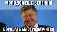 молодой еще, зеленый воровать быстро научится