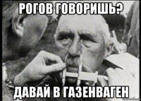 рогов говоришь? давай в газенваген