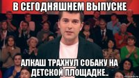 в сегодняшнем выпуске алкаш трахнул собаку на детской площадке..