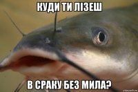 куди ти лiзеш в сраку без мила?