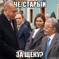 че, старый за щеку?