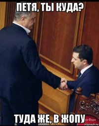 петя, ты куда? туда же, в жопу