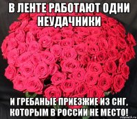 в ленте работают одни неудачники и гребаные приезжие из снг, которым в россии не место!