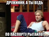 дружинин, а ты ведь по паспорту рыгайло!