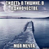 сидеть в тишине. в одиночестве. моя мечта.
