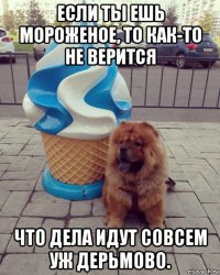 если ты ешь мороженое, то как-то не верится что дела идут совсем уж дерьмово.