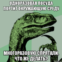 одноразовая посуда портит окружающую среду многоразовую спрятали, что же делать?