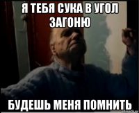 я тебя сука в угол загоню будешь меня помнить