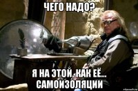 чего надо? я на этой, как её... самоизоляции