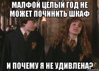 малфой целый год не может починить шкаф и почему я не удивлена?