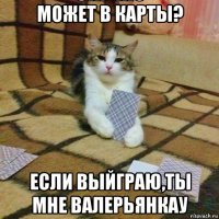 может в карты? если выйграю,ты мне валерьянкау