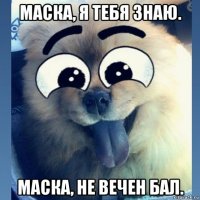 маска, я тебя знаю. маска, не вечен бал.