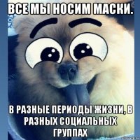 все мы носим маски. в разные периоды жизни, в разных социальных группах