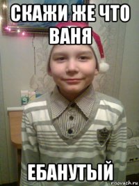 скажи же что ваня ебанутый