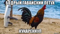 бодрый гавайский петух кукарекнул