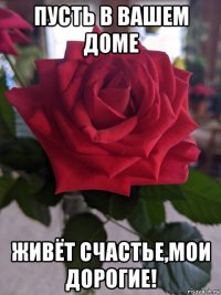 пусть в вашем доме живёт счастье,мои дорогие!