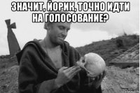значит, йорик, точно идти на голосование? 