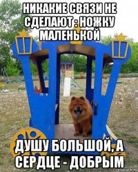 никакие связи не сделают : ножку маленькой душу большой, а сердце - добрым