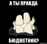 а ты правда бюджетник?