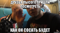 друзья лысого пришли посмотреть как он сосать будет
