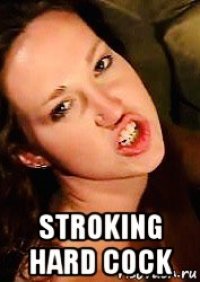 stroking hard cock