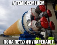 а тем временем пока петухи кукарекают