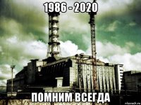 1986 - 2020 помним всегда