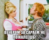  вечером за сараем, не пожалеешь!
