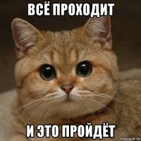 всё проходит и это пройдёт