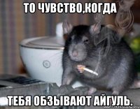 то чувство,когда тебя обзывают айгуль.