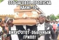 это заговор, пропуска какие-то... вирус этот- обычный грипп!
