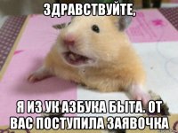 здравствуйте, я из ук азбука быта. от вас поступила заявочка