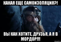 какая еще самоизоляция?! вы как хотите, друзья, а я в мордор!!!