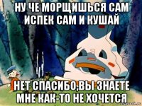 ну че морщишься сам испек сам и кушай нет спасибо,вы знаете мне как-то не хочется