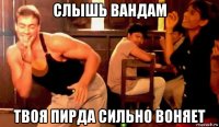 слышь вандам твоя пирда сильно воняет