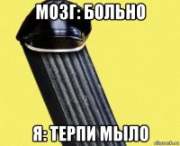 мозг: больно я: терпи мыло