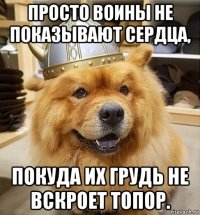 просто воины не показывают сердца, покуда их грудь не вскроет топор.