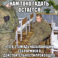 нам токо гадать остаётся что в этом аду называющим себя армией в действительности произошло