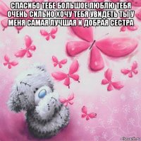 спасибо тебе большое люблю тебя очень сильно хочу тебя увидеть ты у меня самая лучшая и добрая сестра 