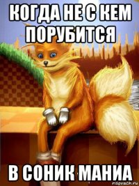 когда не с кем порубится в соник маниа