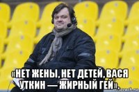  «нет жены, нет детей, вася уткин — жирный гей».